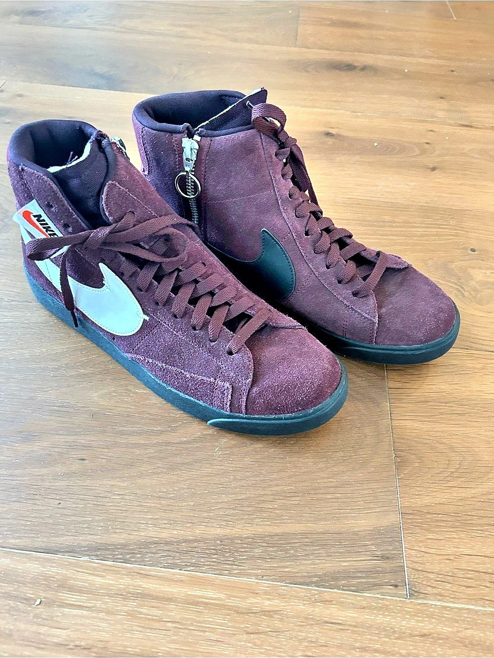 Women’s Nike Blazer Mid Rebel XX Burgundy Crush High-Top Sneakers, Size 9.5